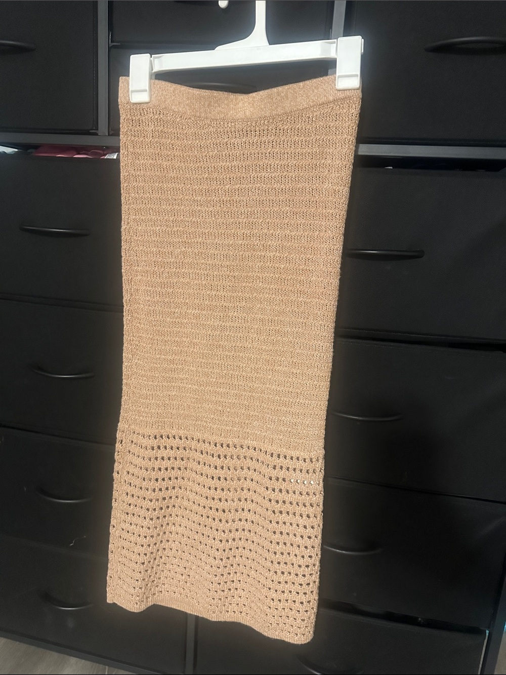 Nine West Camel Knit Midi Skirt